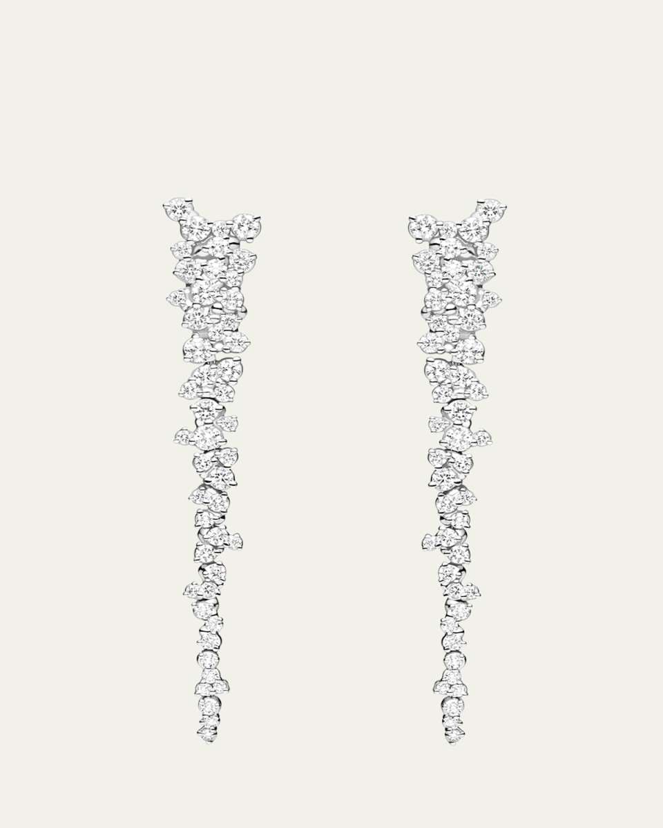 18K White Gold Confetti Diamond Drop Earrings